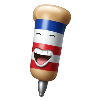 barber pole with mouth smiling sticker