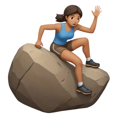 I need a woman pushing a bolder uphill like sysiphus sticker