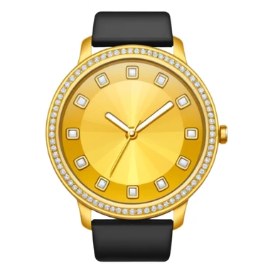 Crea un reloj de oro amarillo con muchos diamantes, sin la cara de fondo sticker