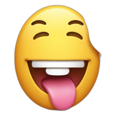 classic round emoji with tongue sticking out just slightly outside of pursed lips sticker