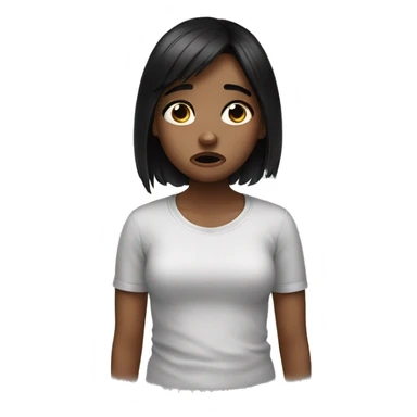 Crying girl with black hair  sticker