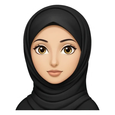 Saudi woman in black hijab, elegant and simple sticker
