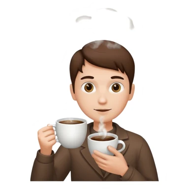 a white hand holding a cup of coffee sticker