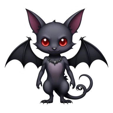 Edgy Cool Cute Gothic-Emo-Vampiric-Bat-Feline-Fakemon-Hybrid full body sticker