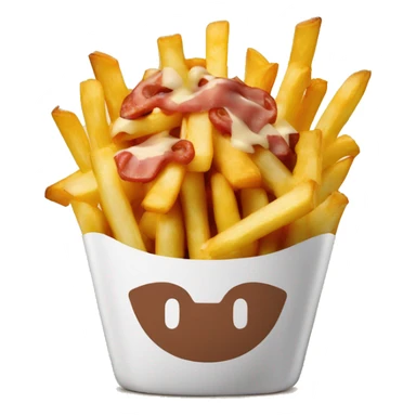 Loaded french fries with meat and cheese sticker