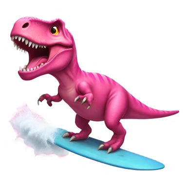 Pink t Rex surfing  sticker