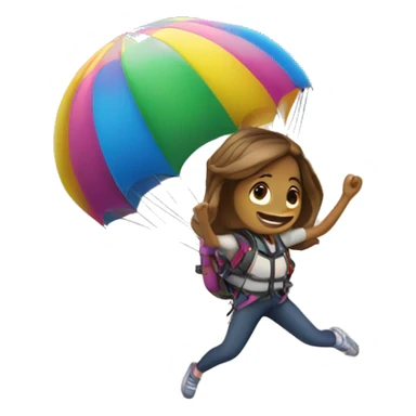 Girl with the parachute who jumps B.A.S.E. Jumping from the bridge  sticker