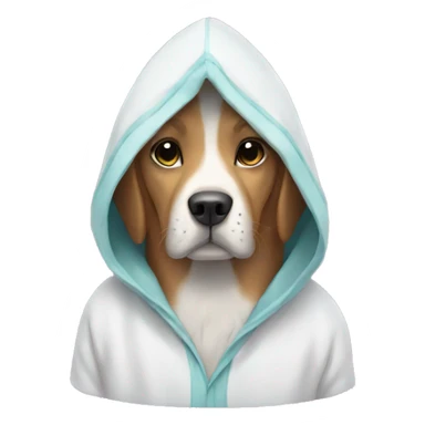 Dog wearing a hoodie at a spa sticker