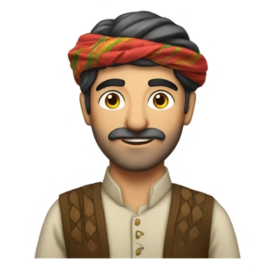 kurdish man with tradional dress sticker