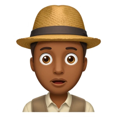 homme créole réunionnais  étonné  avec chapeau sticker