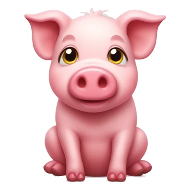 cute pig with a heart in its paws sticker