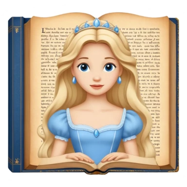 Cinderella in old book story sticker