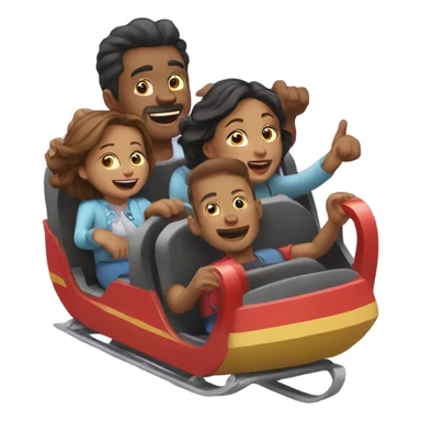 Family on a rollercoaster sticker