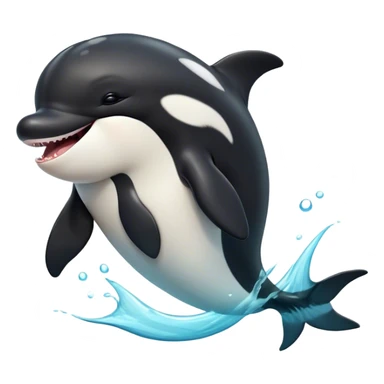 Cinematic Cute Yawning orca Portrait Emoji, Head tilted slightly with a dramatic, wide-open yawn, showcasing a sleek black-and-white body with gently relaxed fins and sleepy, half-closed eyes, Simplified yet irresistibly adorable features, highly detailed, glowing with a soft, cozy marine glow, high shine, relaxed yet expressive, stylized with a dash of whimsical deep-sea charm, soft glowing outline, capturing the essence of a drowsy yet affectionate orca that appears ready to stretch out in the waves for a nap! sticker