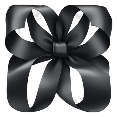 black thick ribbon bow sticker