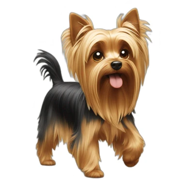 Yorkshire Terrier walking on two legs sticker