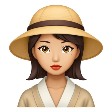 Stylish Japanese woman in trendy fashion sticker