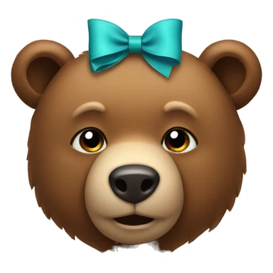 bear with a bow on its head  sticker