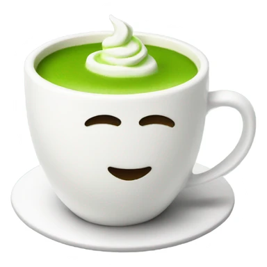 Realistic Matcha latte in white mug sticker