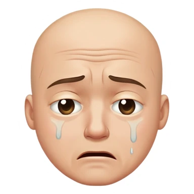 Bald man crying sticker