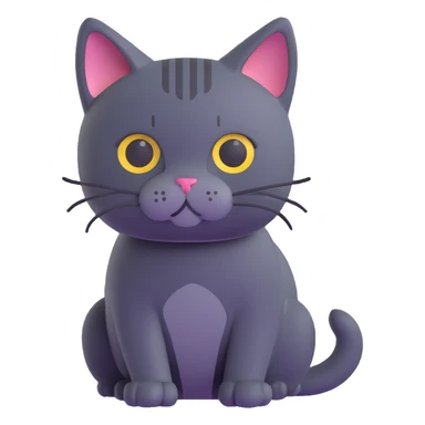 dark gray cat sticker