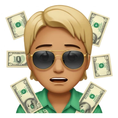 Crying + Sunglasses + Dollar Money emoji sticker
