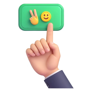 stock buy signal emoji with hand pressing a green buy button, financial context, no text sticker