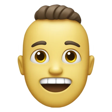 Smiling emoji with yellow bone in mouth  sticker
