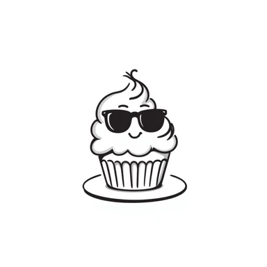 cupcake with glasses sticker