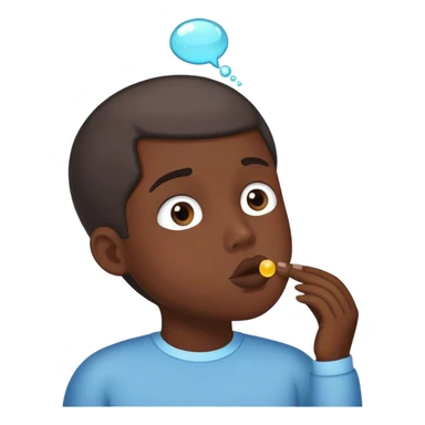 shut mouth with a thought seed bubble In its head sticker