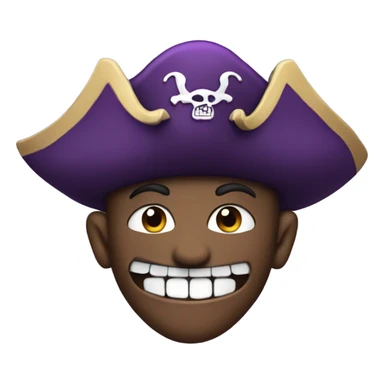 Purple pirate with buck teeth sticker