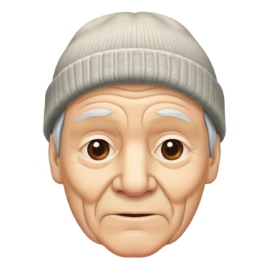 wrinkly old man beanie hat sticker
