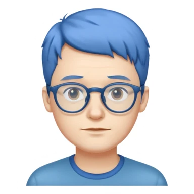 short blue haired man sticker