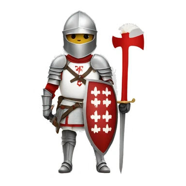 Knight with saint Georges Armor white and red sticker