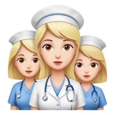 three nursing girls  sticker