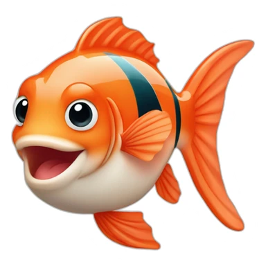 Un mignon petit poisson du style saumon souriant sticker