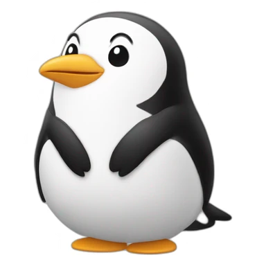 Pingouin sur chat sticker