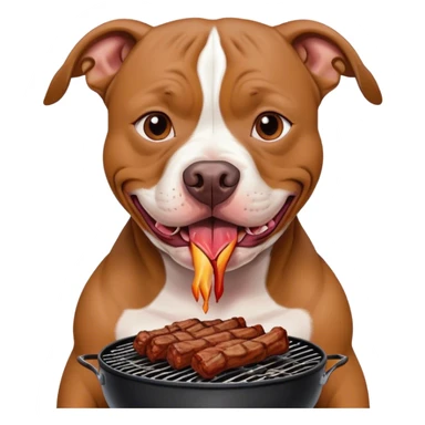 Pitbull eating bqq sticker