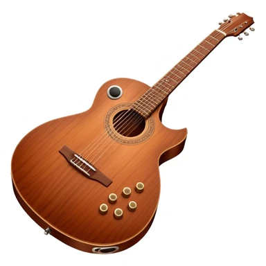 Cinematic Realistic Guitar, smooth mahogany body with intricate wood grain, steel strings reflecting soft light, gentle hand positioning on the fretboard, glowing with warmth and musical soul. sticker