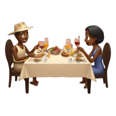 private dinner in desert sticker