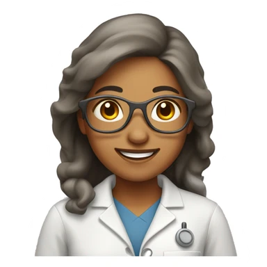 happy female brown-gray scientist sticker