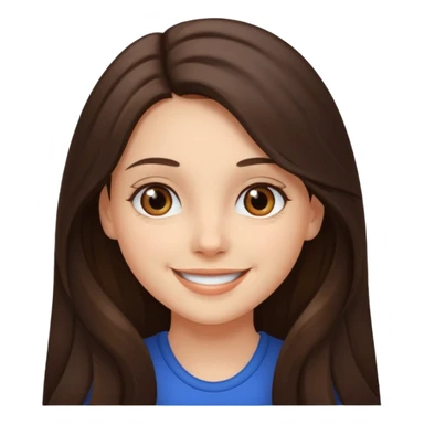 Make me a brunette girl, with brown (dark) eyes and long, loose hair sticker