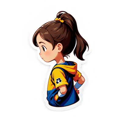 Girl watching a game  sticker
