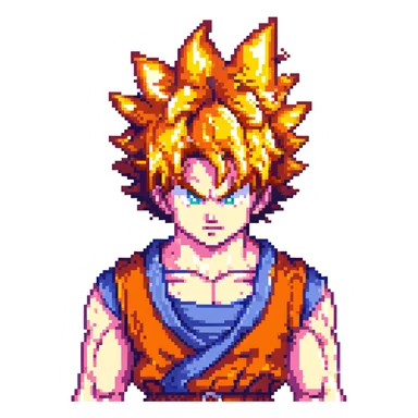 Goku in God mode, close-up portrait with intense expression sticker