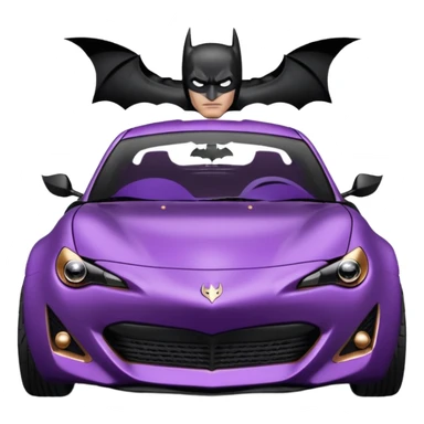 Satin black and rose gold Batman and 60’s Batgirl themed Scion FR-S hot rod (tight fitting purple suit) sticker