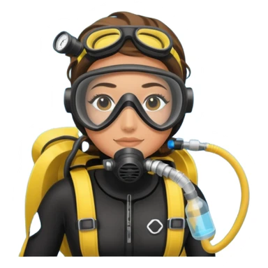 scuba diving girl with oxygen tank sticker