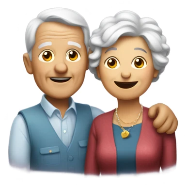 Old couple partying sticker