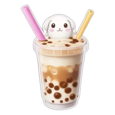 Bubble tea cinnamoroll sticker