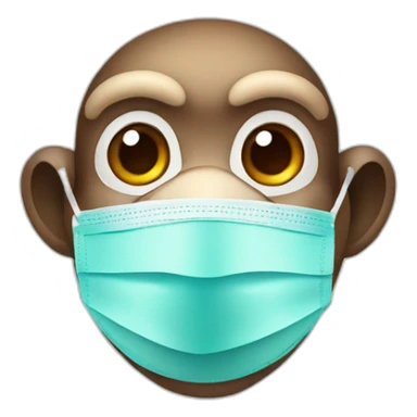 monkey face in a Medical masks sticker