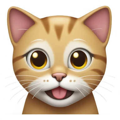 cat smiling deviously with tongue out slightly sticker